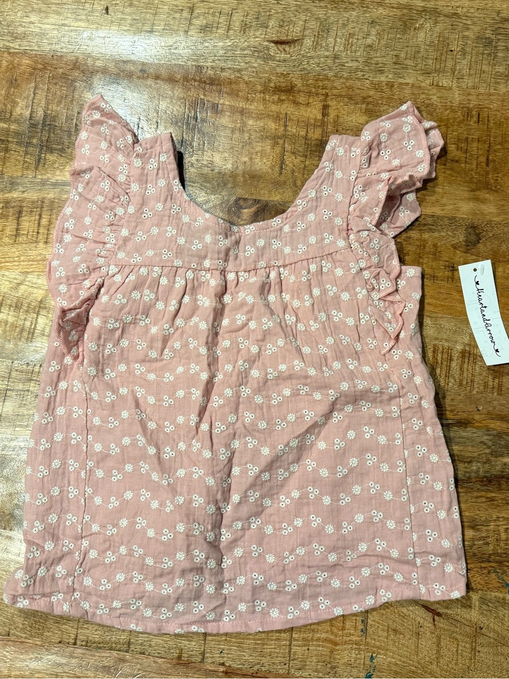 Heart and Arrow Pink Floral Eyelet Babydoll Top Size M Cottagecore Boho